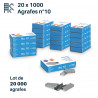 Lot 20 boîtes agrafes n°10 10/4 galvanisées 20000 pièces bureau