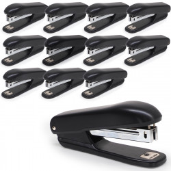 Lot de 12 agrafeuses manuelles numéro 10 noires avec...