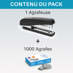 Pack agrafeuse de bureau et 1000 agrafes n°24/6 capacité 30 feuilles