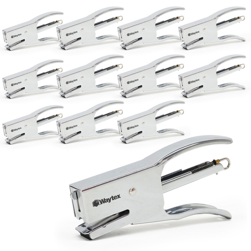 Lot de 12 pinces agrafeuses métal compactes 25 feuilles 24/6 26/6