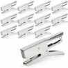 Lot de 12 pinces agrafeuses métal compactes 25 feuilles 24/6 26/6