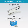 Pack Pince Agrafeuse et 3000 agrafes 24/6 métal capacité 30 feuilles