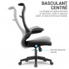 chaise de bureau avec accoudoirs, basculante, mécanisme centré