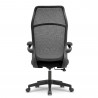 Fauteuil de bureau ergonomique tissu noir, dossier haut respirant