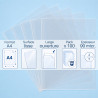 Lot de 100 pochettes coin A4 lisses 90 microns transparentes