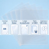 Lot de 500 pochettes coin A4 lisses 90 microns transparentes