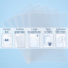 Lot de 500 pochettes coin A4 grainées 90 microns transparentes