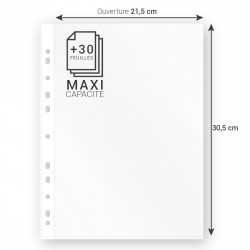 Lot de 200 pochettes perforées épaisses A4 lisses 70 microns