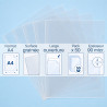 Pack 100 pochettes A4 perforées et coin transparentes