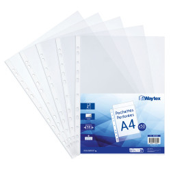 Pochettes perforées A4 transp lisses 50 mic. (5/100e)...