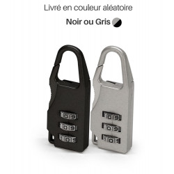 Mini cadenas à code 3 chiffres, mousqueton alliage zinc argenté