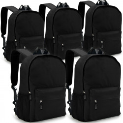 Lot de 5 sacs à dos polyvalents noir 25L avec poche PC...