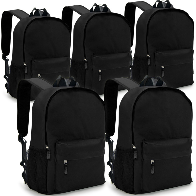Lot de 5 sacs à dos polyvalents noir 25L avec poche PC 15,6''
