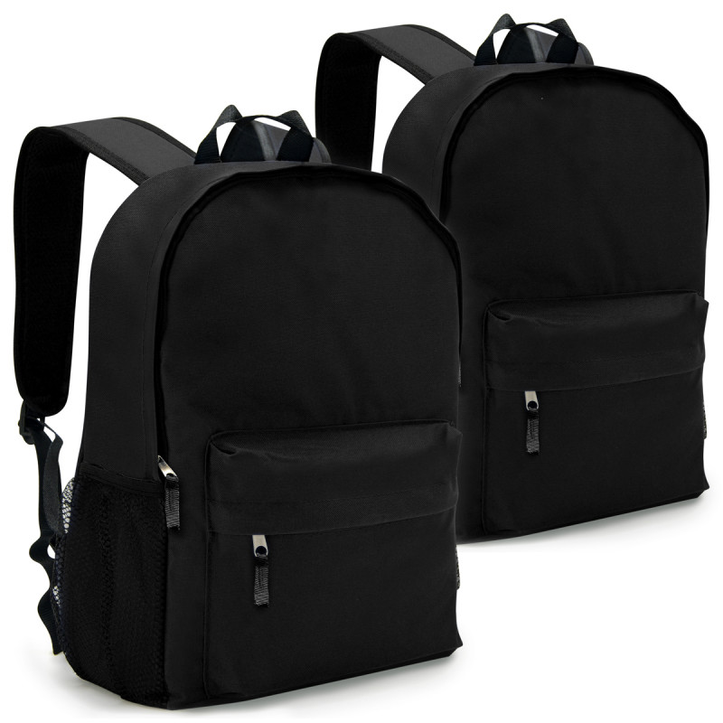 Lot de 2 sacs à dos polyvalents noir 25L avec poche PC 15,6''