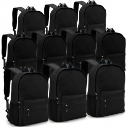 Lot de 10 sacs à dos polyvalents noir 25L avec poche PC...