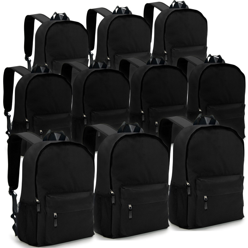 Lot de 10 sacs à dos polyvalents noir 25L avec poche PC 15,6''
