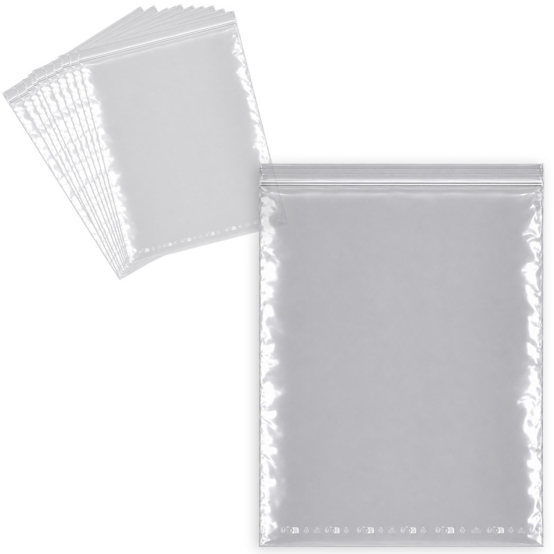 100 Sachets Zip Transparents 35x45 cm Refermables Alimentaires