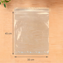 100 Sachets Zip Transparents 35x45 cm Refermables Alimentaires