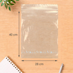 100 Sachets Zip Transparents 28x40 cm Refermables Alimentaires