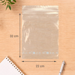100 Sachets Zip Transparents 22x32 cm Refermables Alimentaires