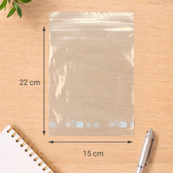 100 Sachets Zip Transparents 15x22 cm Refermables Alimentaires