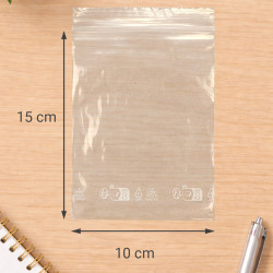 100 Sachets Zip Transparents 10x15 cm Refermables Alimentaires