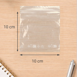 100 Sachets Zip Transparents 10x10 cm Refermables Alimentaires