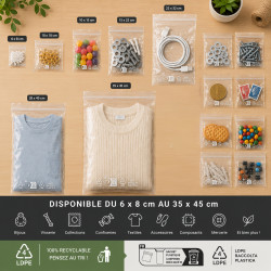 100 Sachets Zip Transparents 10x10 cm Refermables Alimentaires