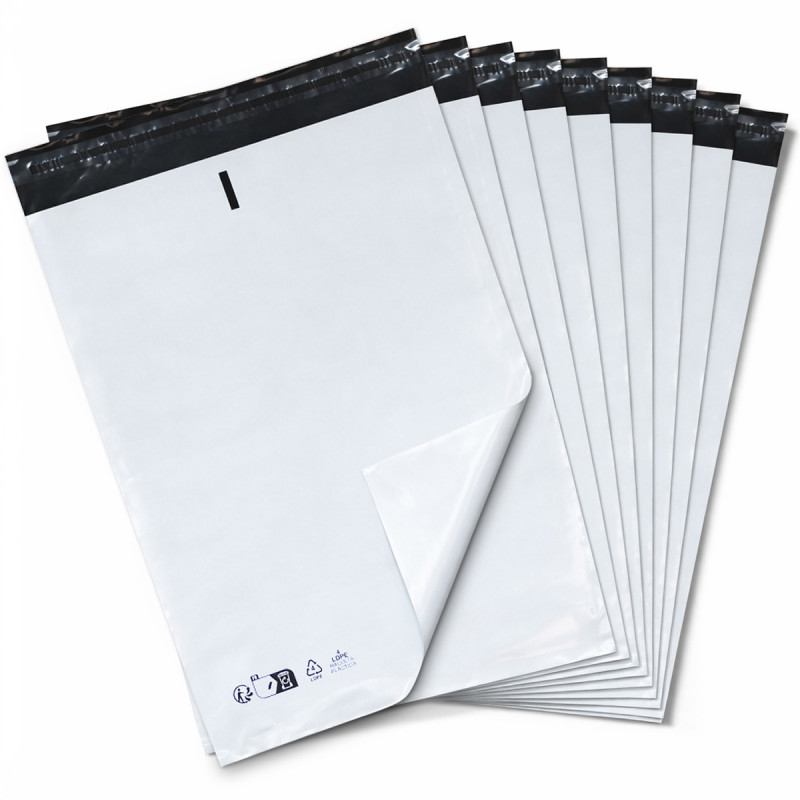 100 Enveloppes Expédition 32x45 cm Opaques Autocollantes LDPE