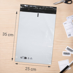 100 Enveloppes Expédition 25x35 cm Opaques Autocollantes LDPE