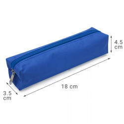 Trousse Fourre-tout 18 x 3,5 x 4,5 cm Textile Souple Bleu Uni