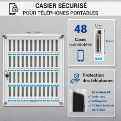 Casier de rangement sécurisé pour téléphones portables 48 cases