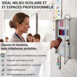 Casier de rangement sécurisé pour téléphones portables 24 cases
