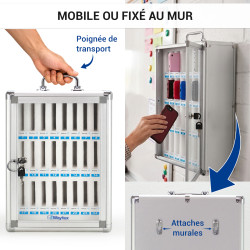 Casier de rangement sécurisé pour téléphones portables 24 cases