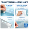 Lot 10 pochettes perforées A4 transparentes à rabat scratch