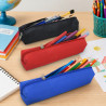 Lot de 3 trousses scolaires 18 cm rouge bleu noir fermeture éclair