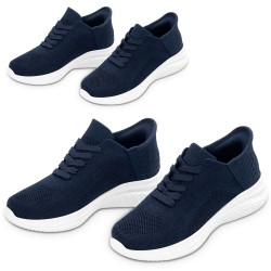 Lot 2 paires - Baskets unisexes bleu marine respirantes...
