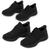 Lot 2 paires - Baskets unisexes noir respirantes Taille 39