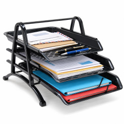 Corbeille à Courrier organiseur 3 Etages Paniers Plastique Coulissant