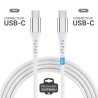 Câble USB-C USB-C 3.1 60W Nylon tressé, mâle mâle, 2,00m Blanc