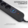 Bloc multiprise 8 prises avec protection surtension et interrupteur l