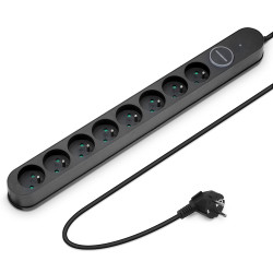 Bloc multiprise 8 prises avec protection surtension et interrupteur l
