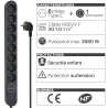 Bloc multiprise 8 prises avec protection surtension et interrupteur l