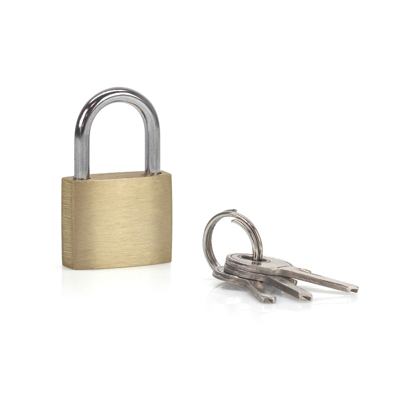 Mini cadenas 20 mm en laiton avec jeu de 3 clés