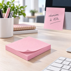 Notes adhésives repositionnables bloc 100 feuilles Rose 75 x 75 mm