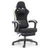 Fauteuil de bureau baquet suédine bicolore avec repose-pieds
