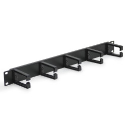 Bandeau passe câbles 5 anneaux ABS 19 pouces 1U Noir