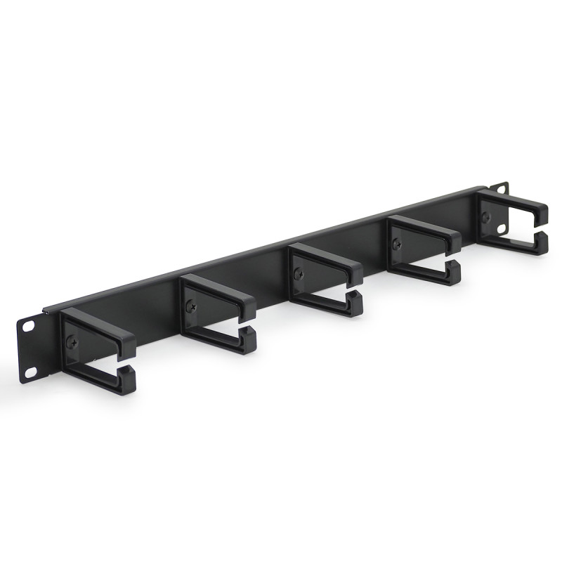 Bandeau passe câbles 5 anneaux ABS 19 pouces 1U Noir