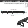 Bandeau passe câbles 5 anneaux ABS 19 pouces 1U Noir