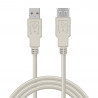 Rallonge USB 2.0 A/A mâle-femelle 1.80m beige